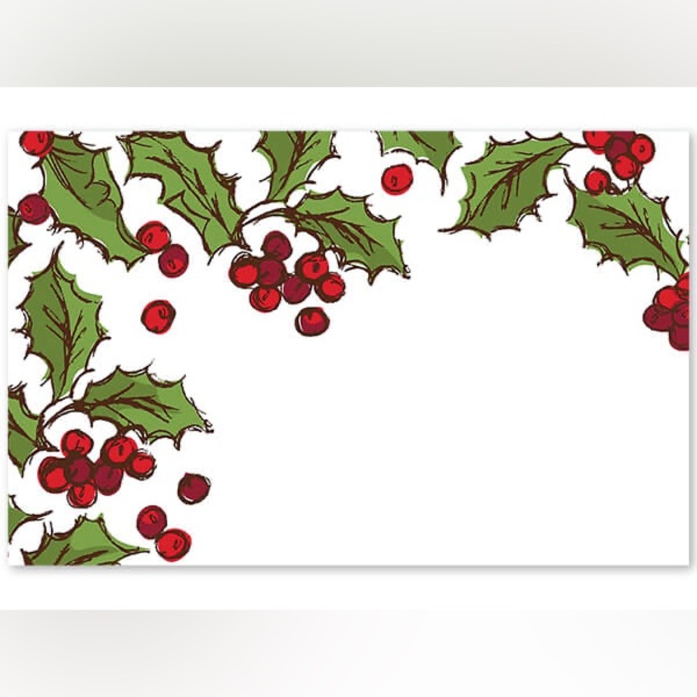 Holly Berry Enclosure Card 3.5x2.25" Pack of 50